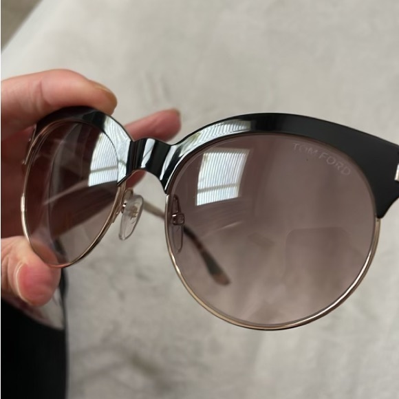 Tom Ford Angela TF 438 01F Unisex Round Sunglasses - Picture 10 of 12